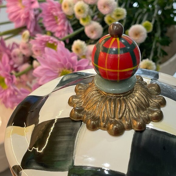 Vintage MacKenzie-Childs Courtly Check Large Canister - Picture 8 of 16